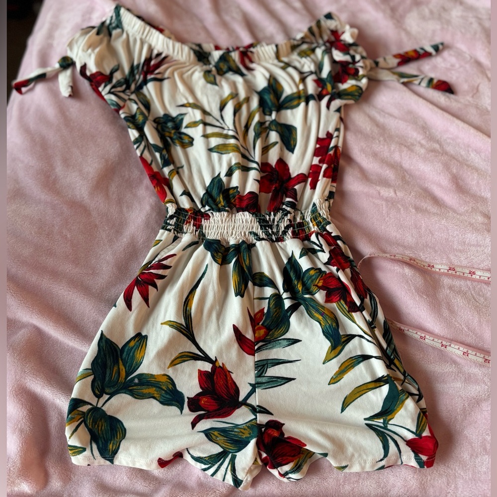 Tropical  Off-Shoulder Romper